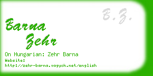 barna zehr business card